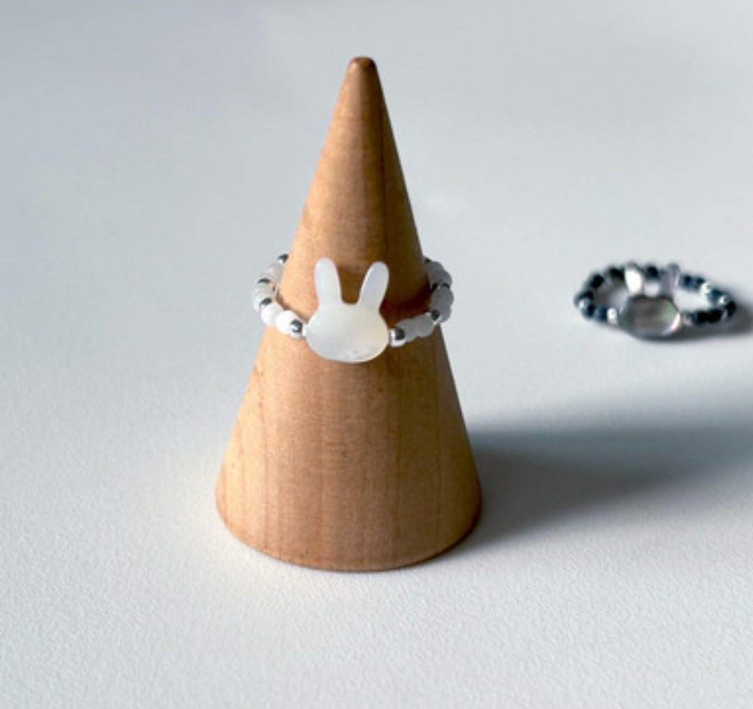 Almost Blue Bunny Pearl Ring
