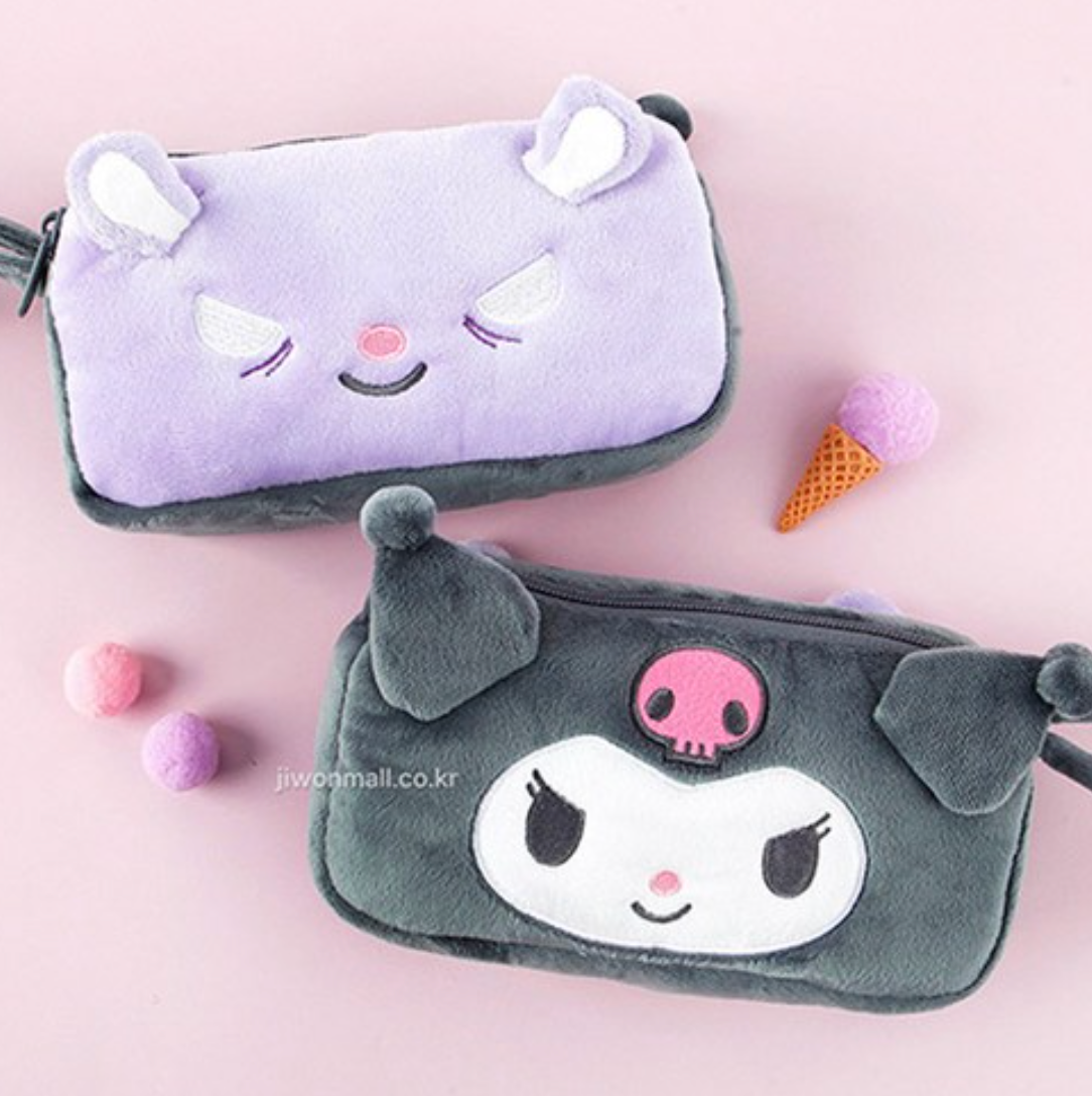 Sanrio Double Sided Pencil Case Cosmetics Pouch (Kuromi)