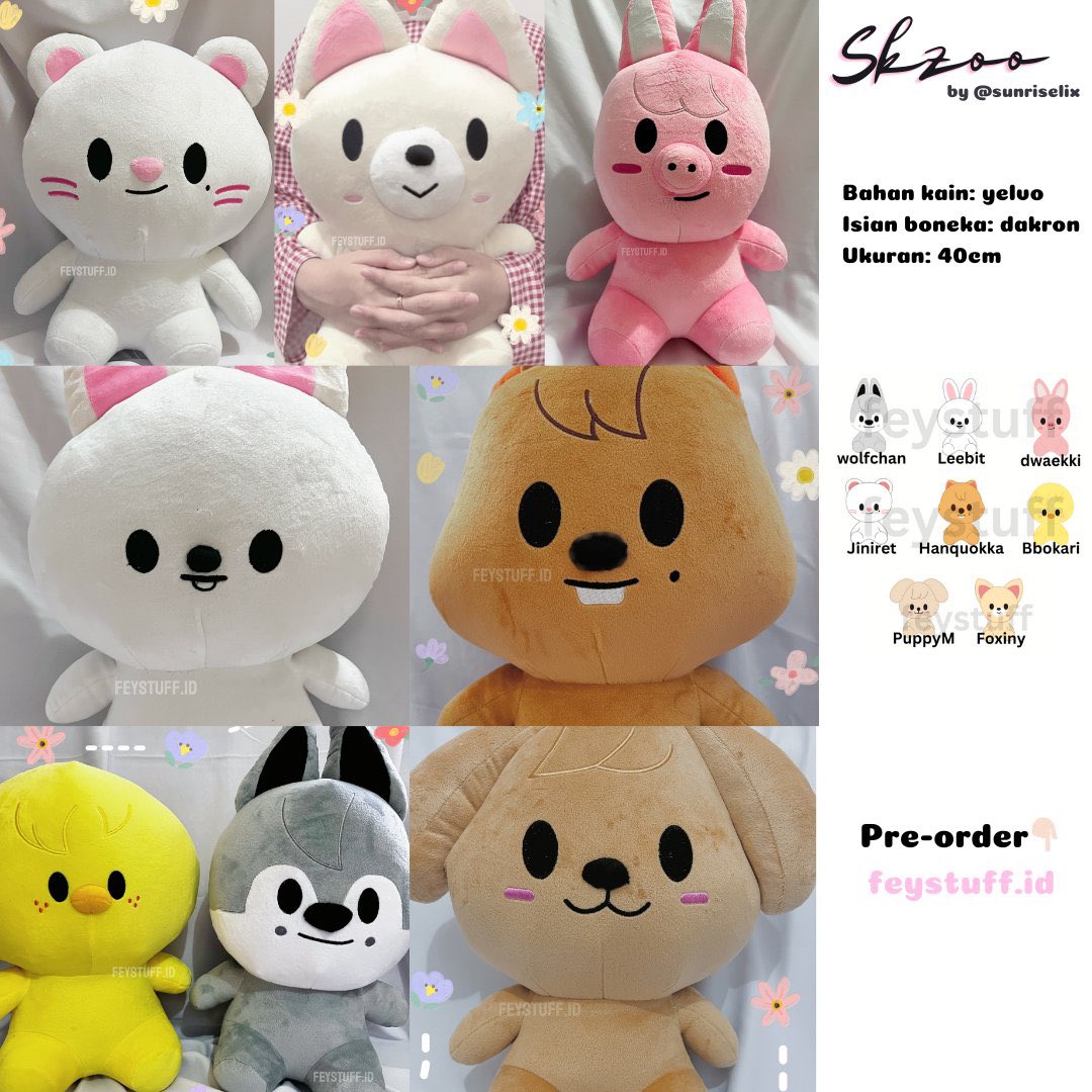 [Batch 3 Pre-Order] SKZOO 40cm plush by sunriselix